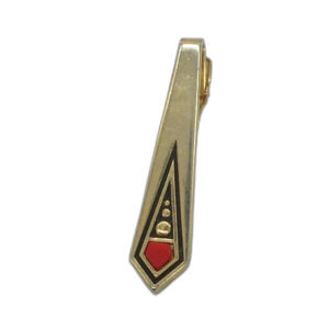 Tie Tac with Costume Red Bead Goldtone